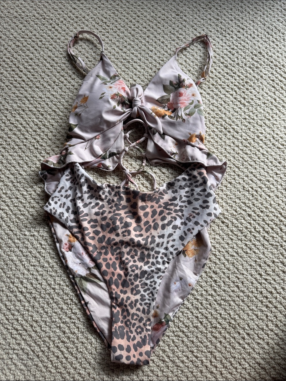 Lulus Power 2 The Flower Carly Blush Cut Out one-piece swimsuit